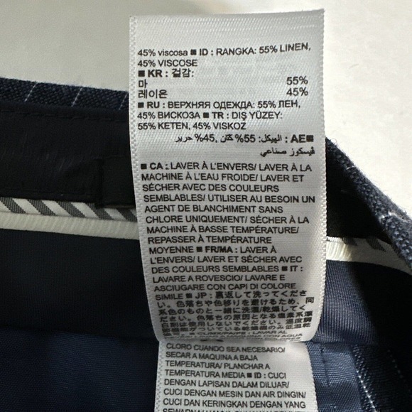 Banana Republic Factory White Navy Blue Ryan Pinstripe Straight Leg Pants Sz 00P - Picture 6 of 15